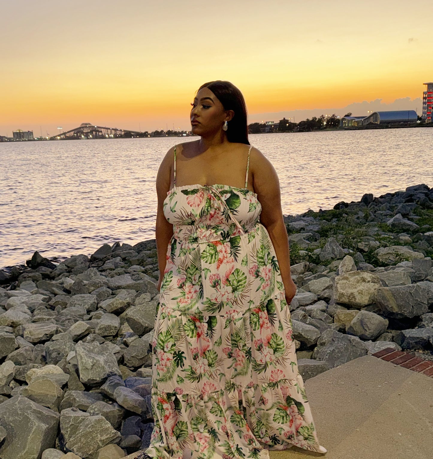 THE FLORA CURVE MAXI DRESS