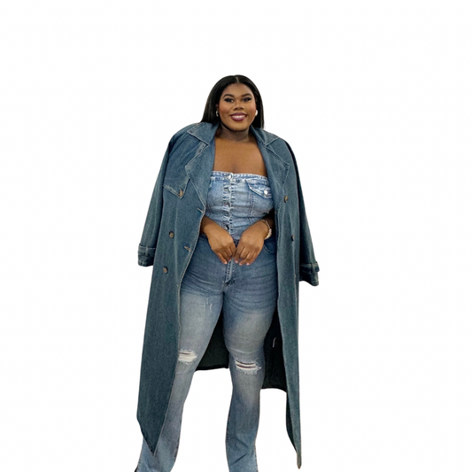 MOST WANTED CURVE DENIM TRENCH